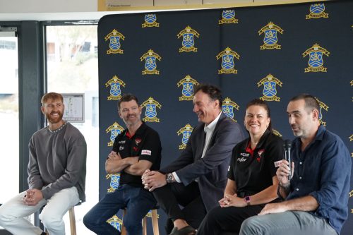 The day's panel: L-R: Dyson Heppell, Chris Byrne, Steve Alessio, Kristen Bull, Scott Lucas