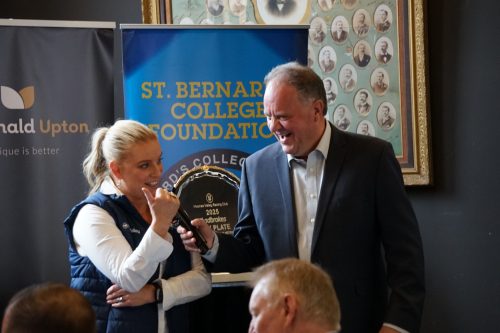 Charlotte Mills with MC Andrew Bensley