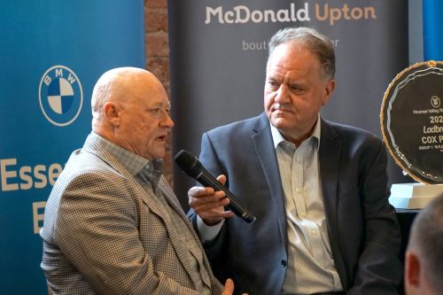 Tony McEvoy (left) speaks to Andrew
